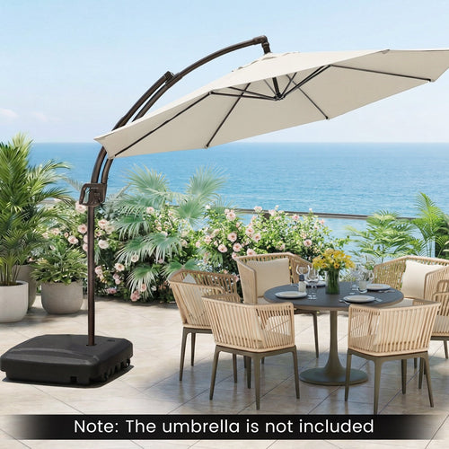 225 LBS Cantilever Patio Umbrella Base with Wheels and Crossed Base DirectDeals