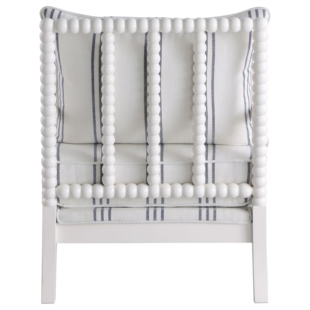 Blanchett Upholstered Bobbin Accent Chair White Unique Piece Furniture