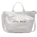 White Pinstripe Waterproof Tote Bag Shop Fête