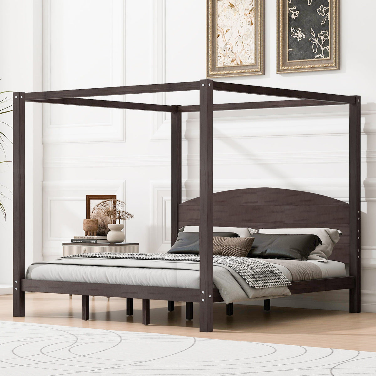 anopy Platform Bed With Headboard And Support Legs Unique Piece Furniture