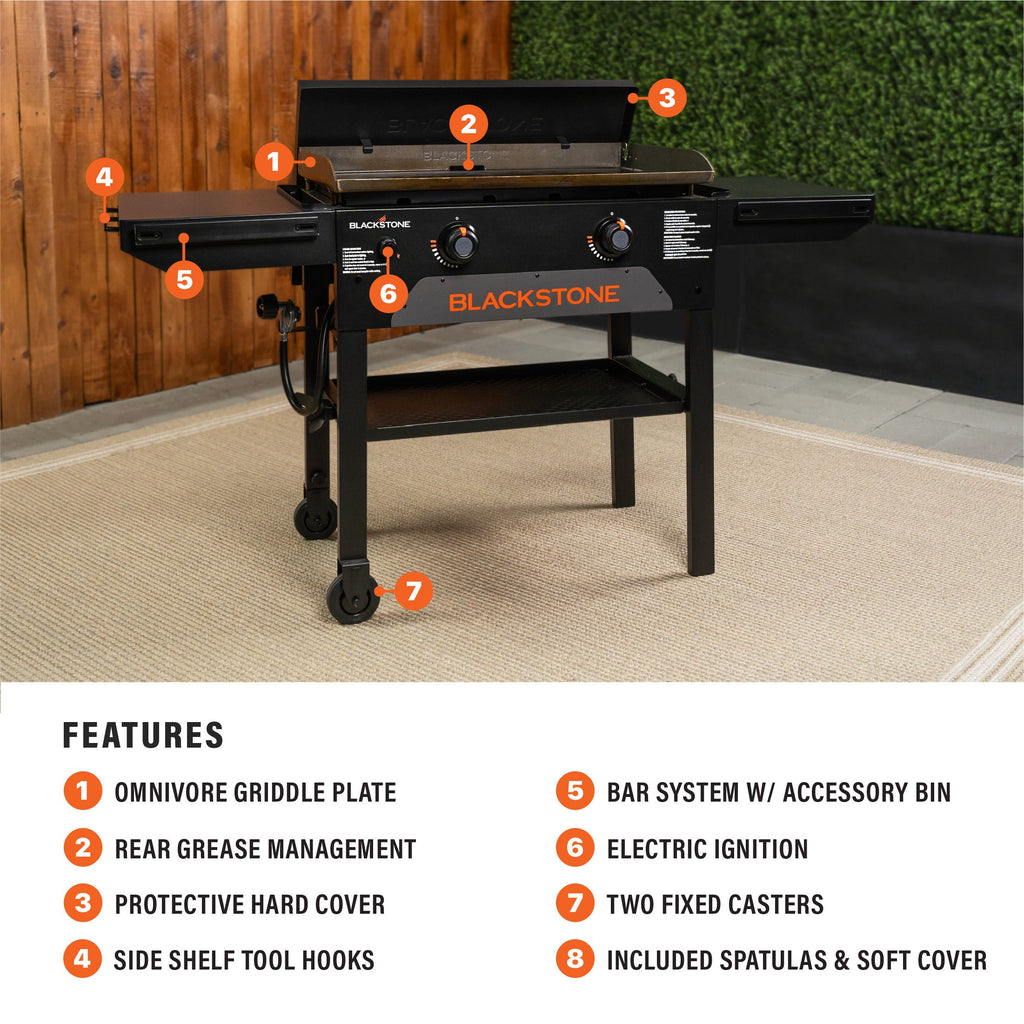 Blackstone 28" Omnivore Griddle W/Hard, Griddle Cover, Toolkit Bundle Blackstone Products (B2B)