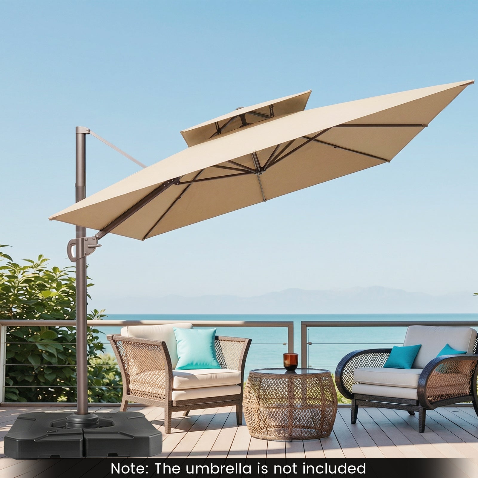 274 LBS Cantilever Patio Umbrella Base with Handles DirectDeals