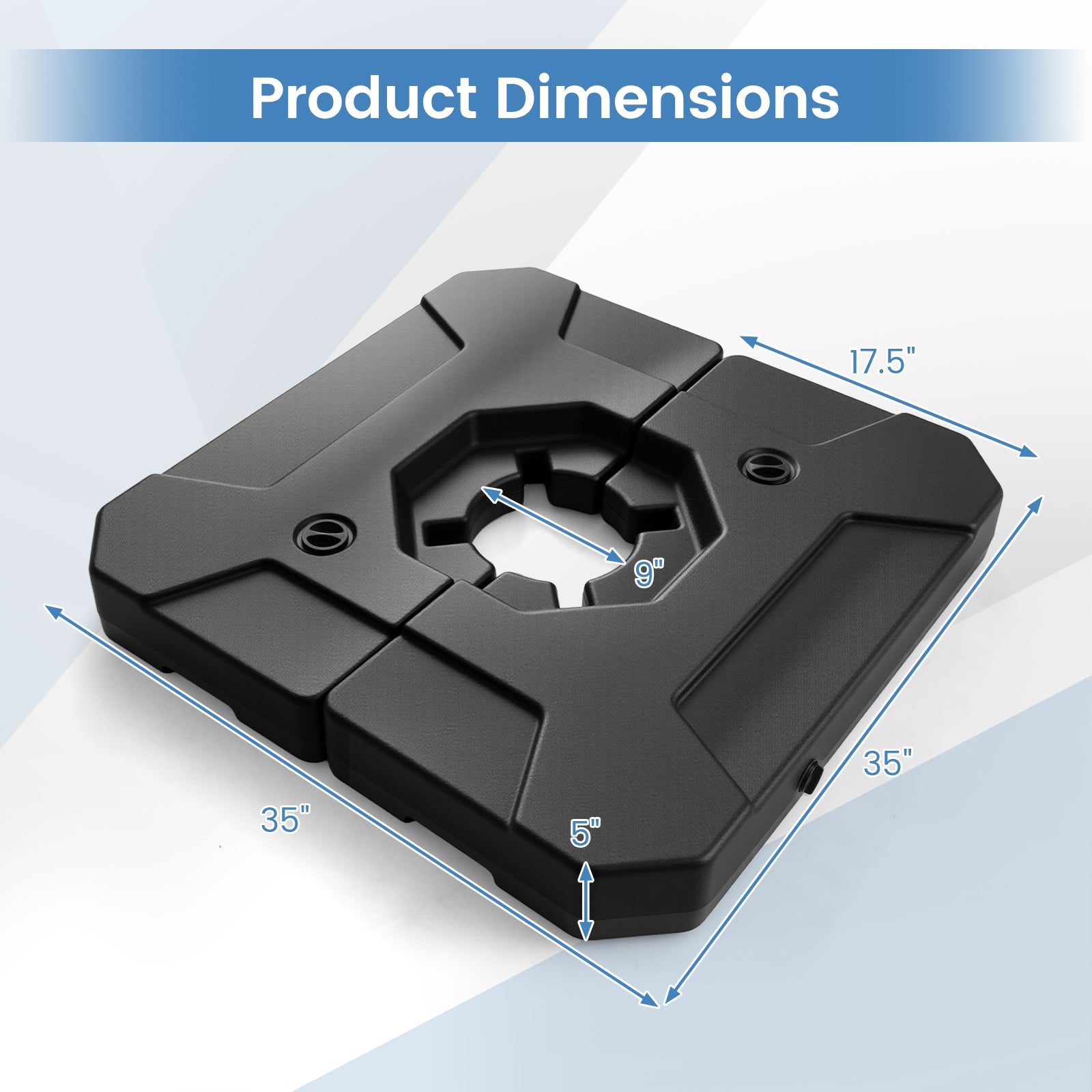 274 LBS Cantilever Patio Umbrella Base with Handles DirectDeals