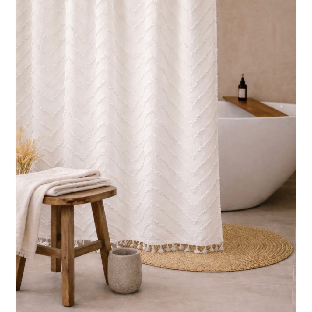 Capri Tufted Shower Curtain Busa Designs