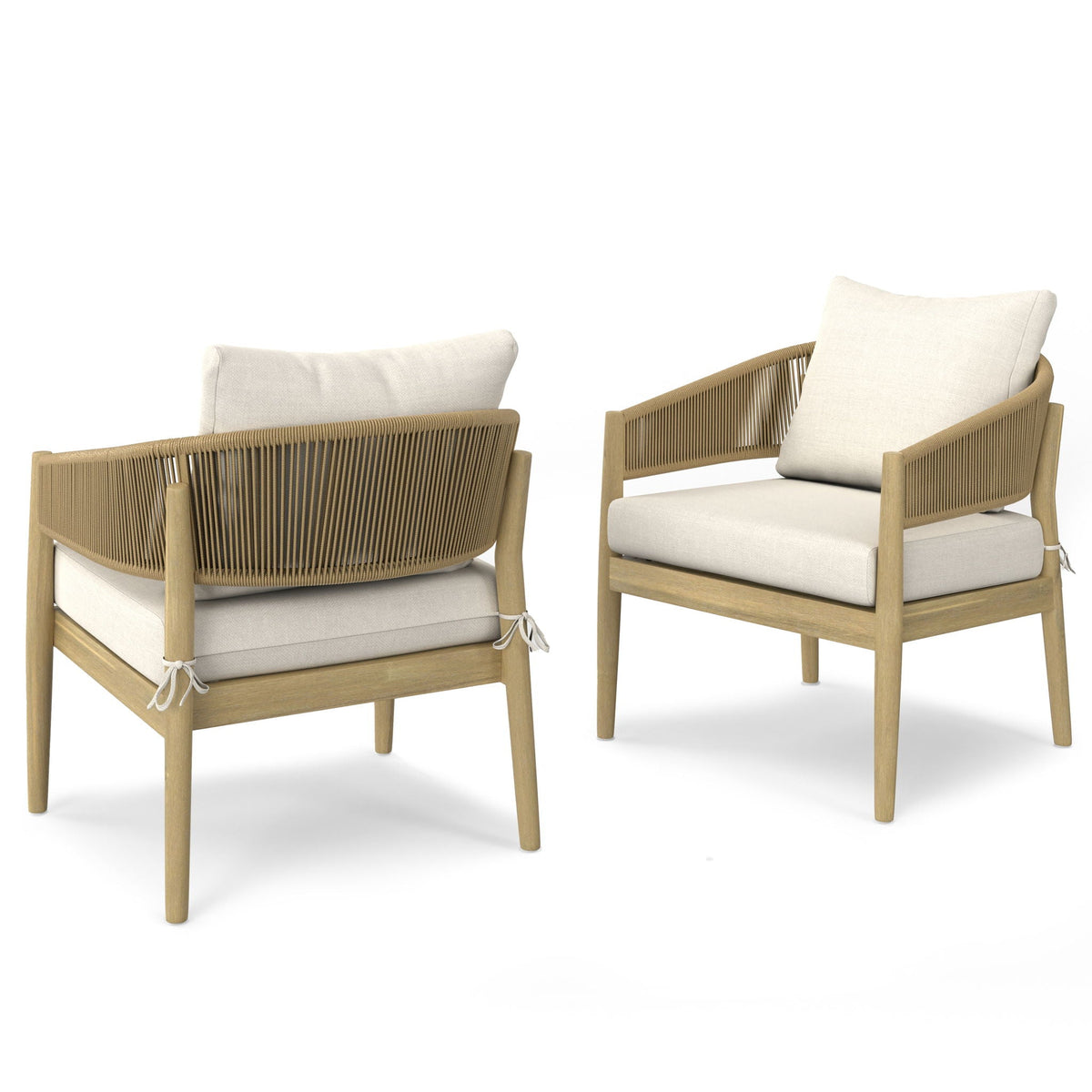 Bayshore - Outdoor Conversation Chair (Set of 2) - Natural Unique Piece Furniture