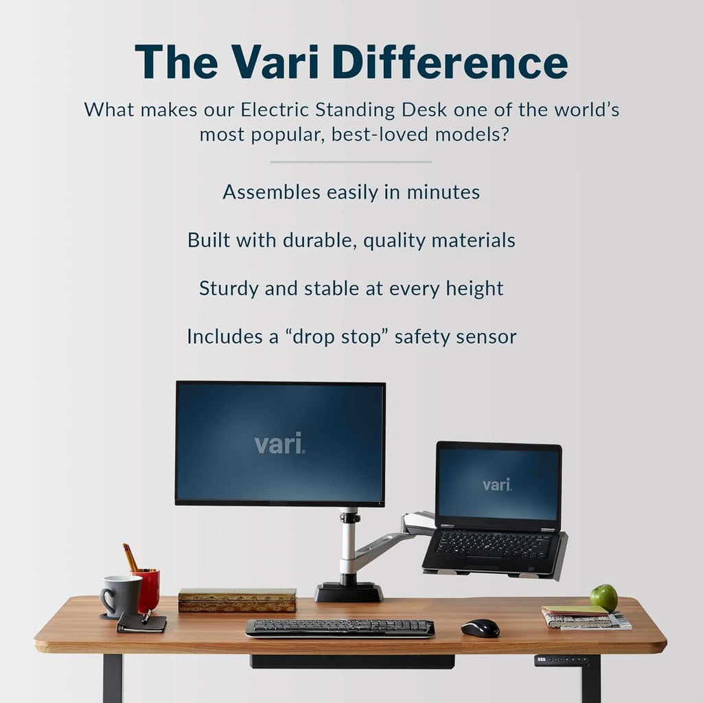 Electric Standing Desk 60 Inch With Butcher Block Top ShipItFurniture