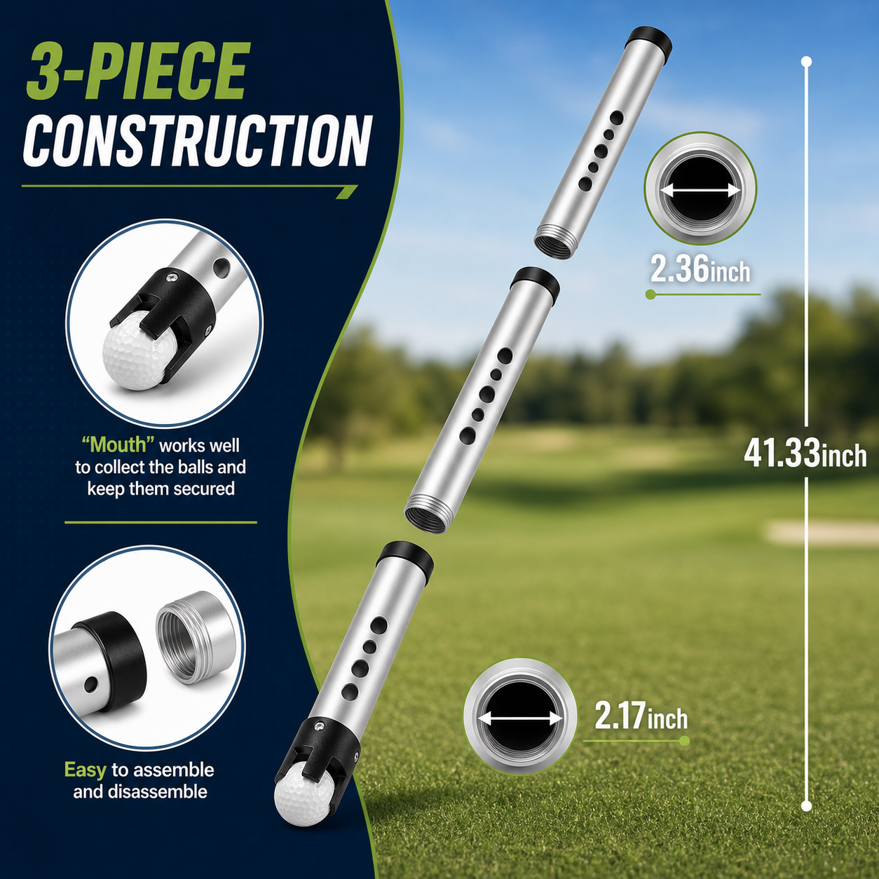 Golf Ball Picker (Detachable) Yunic Golf