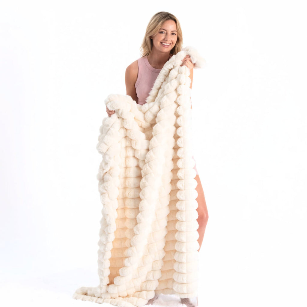 Pyramid Grid Throw Blanket Moon Pod