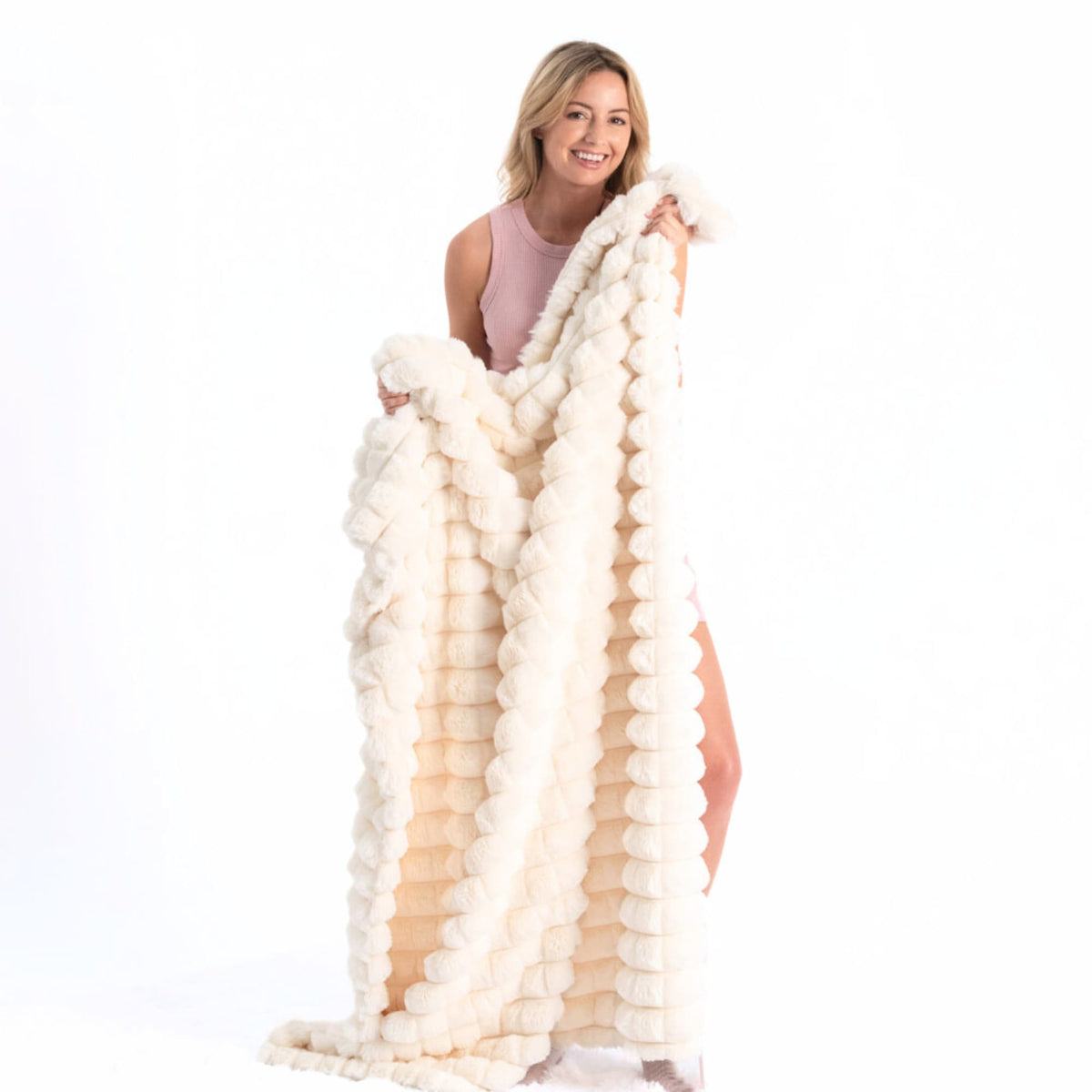 Pyramid Grid Throw Blanket Moon Pod
