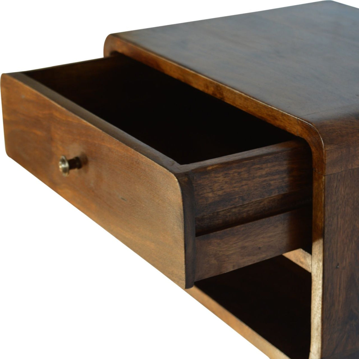 Curve Upper Slot Floating Nightstand Unique Piece Furniture