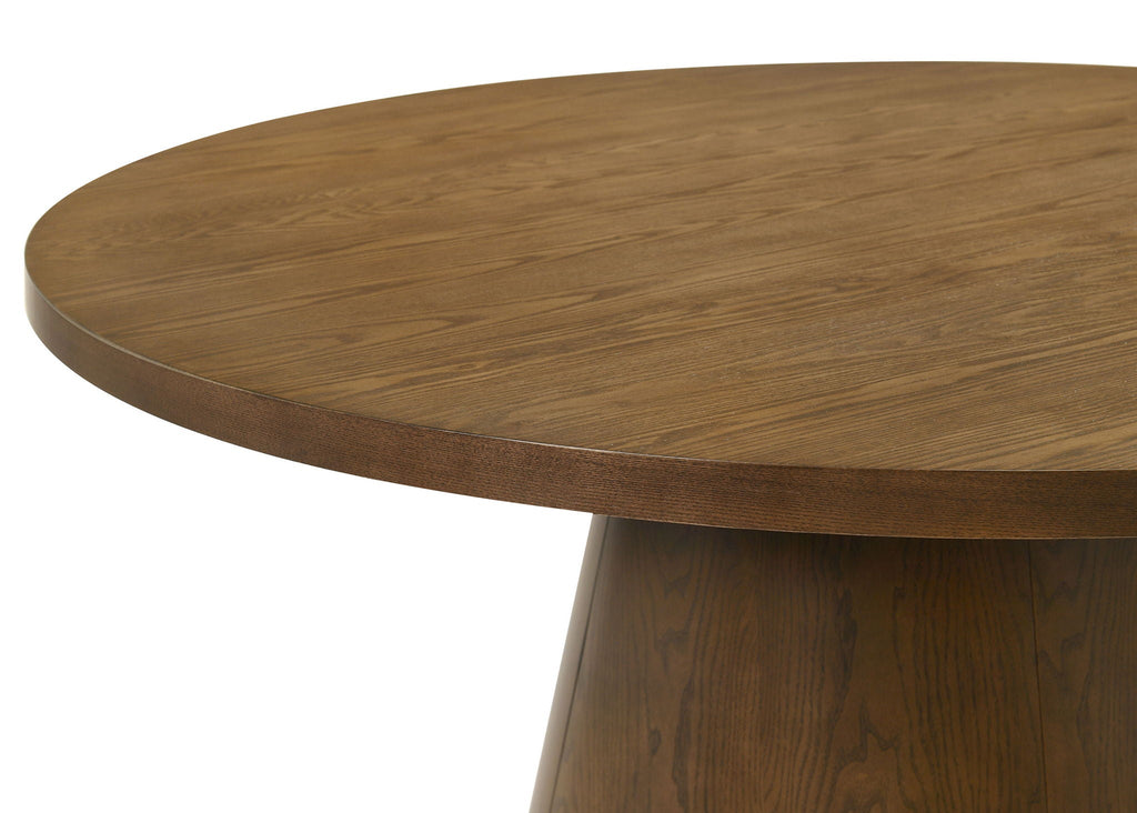 Franklin 54-inch Round Wood Pedestal Base Dining Table Dark Brown Unique Piece Furniture