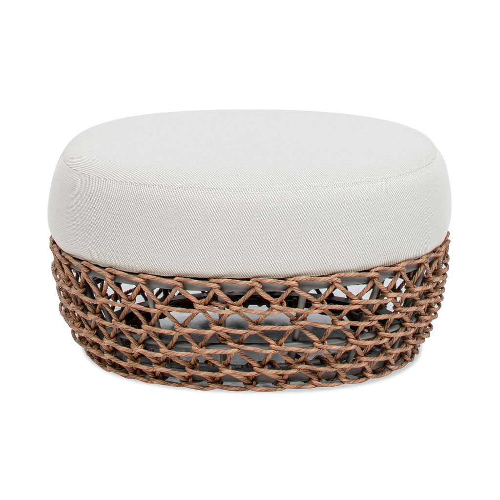 Willow - Round Upholstered Patio Ottoman Unique Piece Furniture