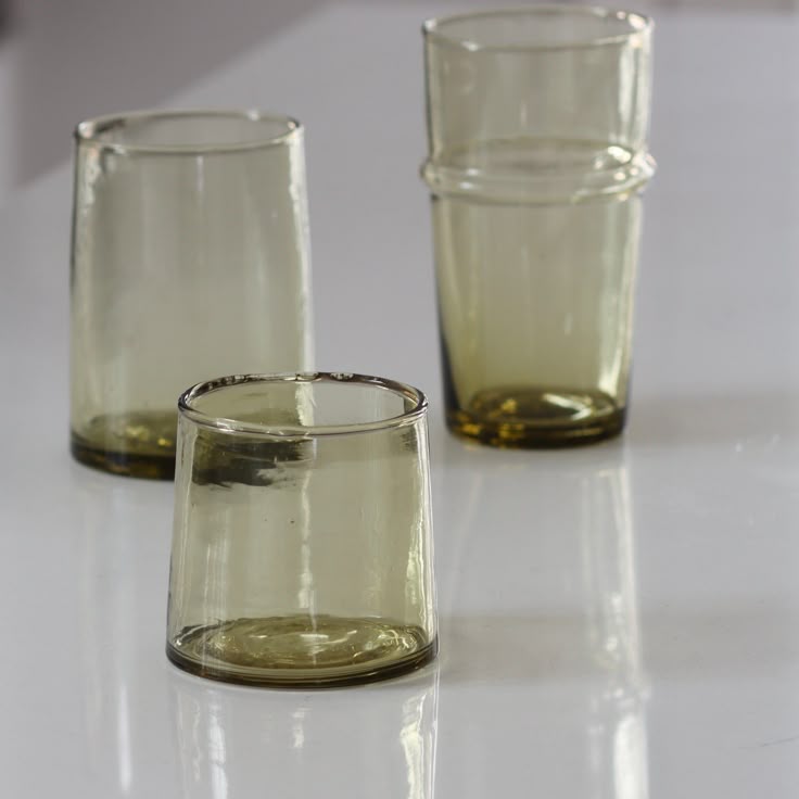 Hand-Blown Green Glass Tumbler | 6 oz Rust & Cinder