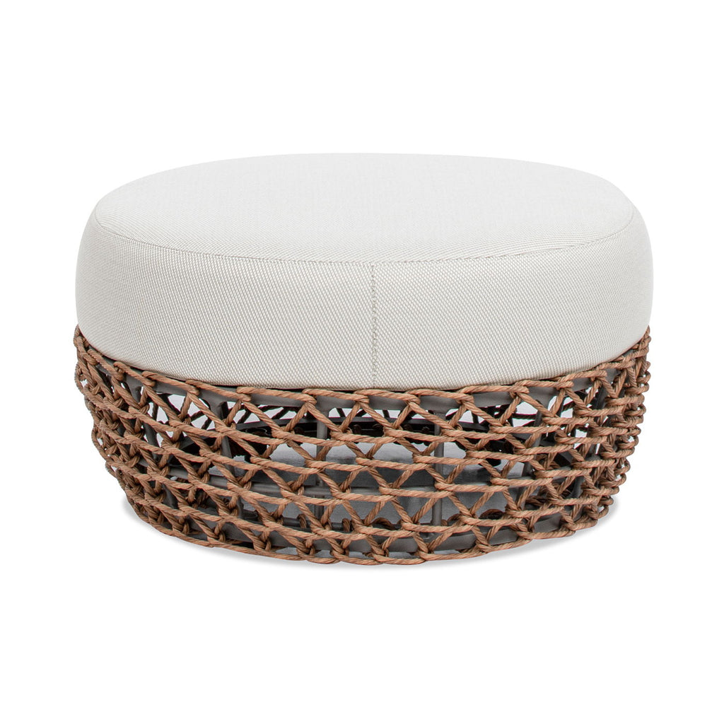 Willow - Round Upholstered Patio Ottoman Unique Piece Furniture