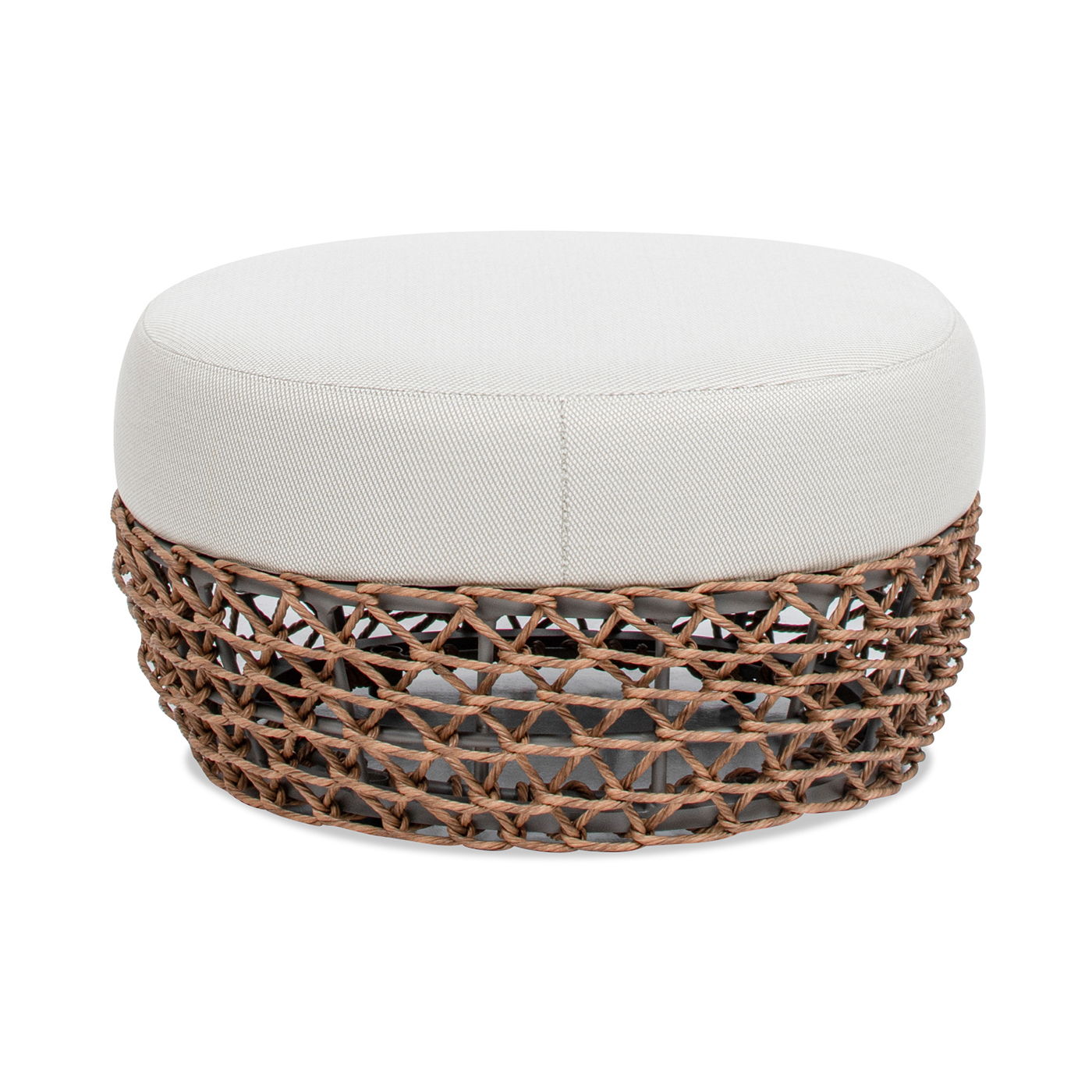 Willow - Round Upholstered Patio Ottoman Unique Piece Furniture