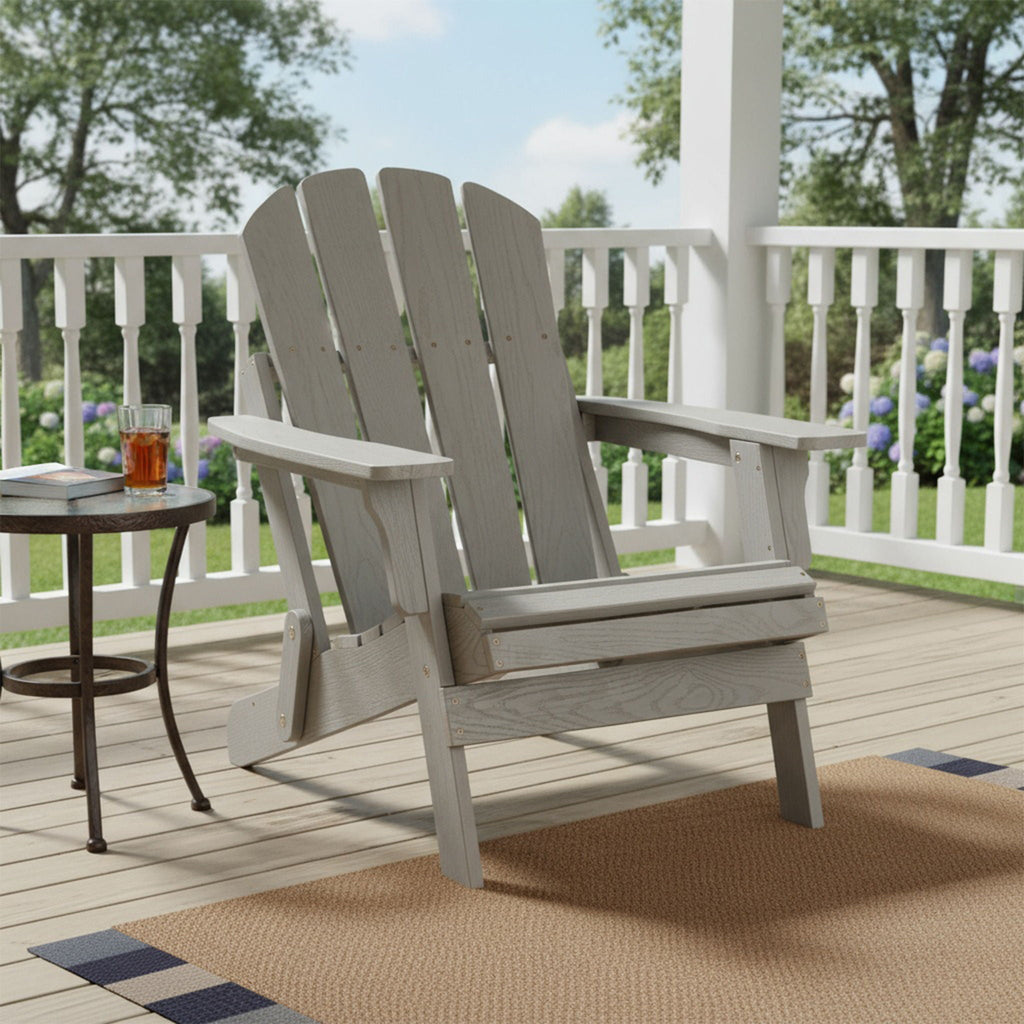 Oversize Outdoor Folding Adirondack Chair - Gray Unique Piece Furniture
