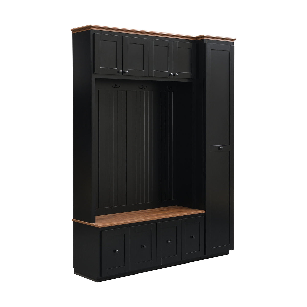 Entryway Hall Tree With Storage Bench, Coat Rack Shoe Bench With Cabinets Unique Piece Furniture