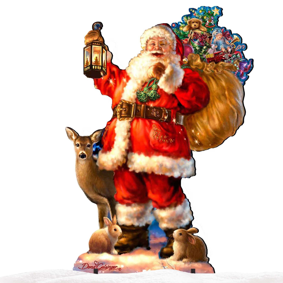 Woodland Santa Christmas Outdoor Decor by D. Gelsinger - Christmas Santa Snowman Decor - 8461028F-1105 G.DeBrekht