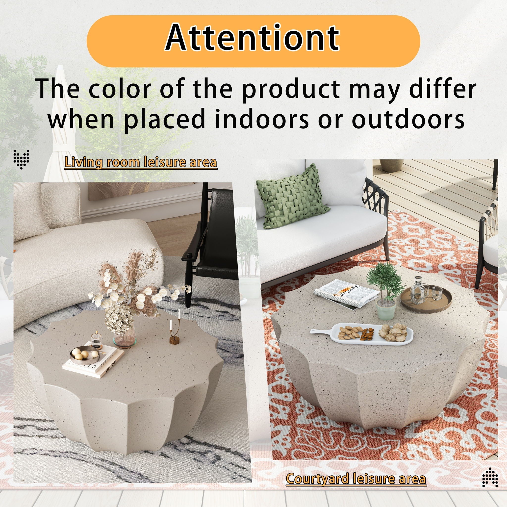 Modern Round Coffee Table For Indoor / Outdoor Unique Piece Furniture