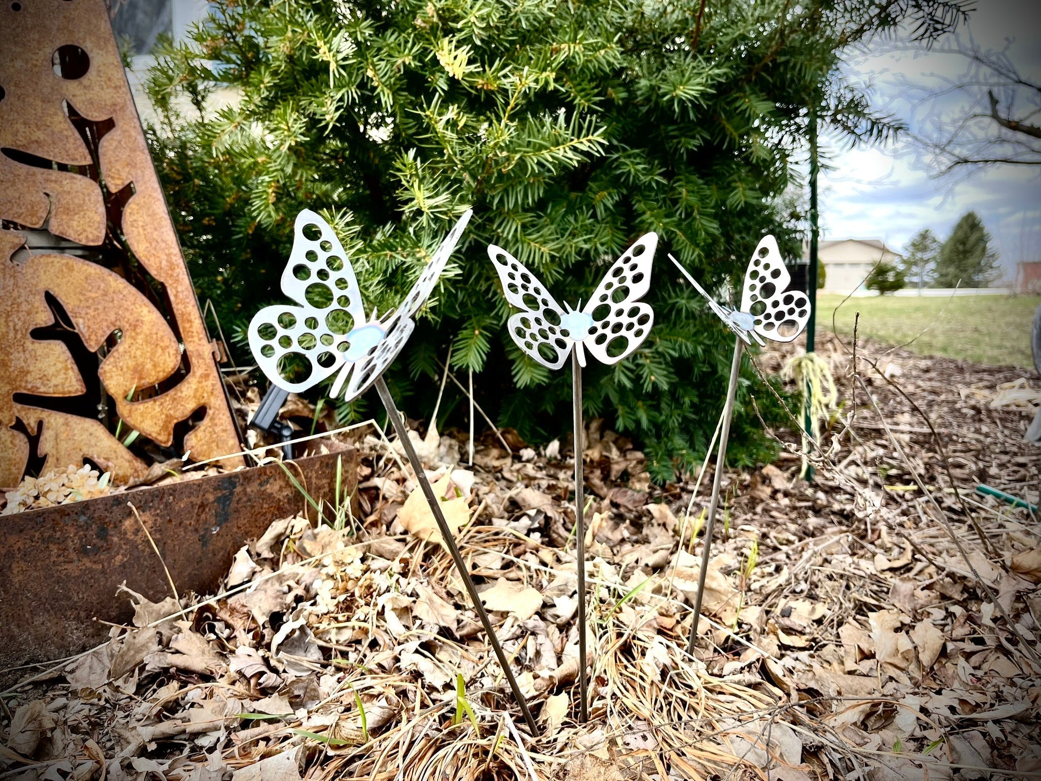 3-Pack Metal Butterfly Garden Stakes Northern Forge, LLC