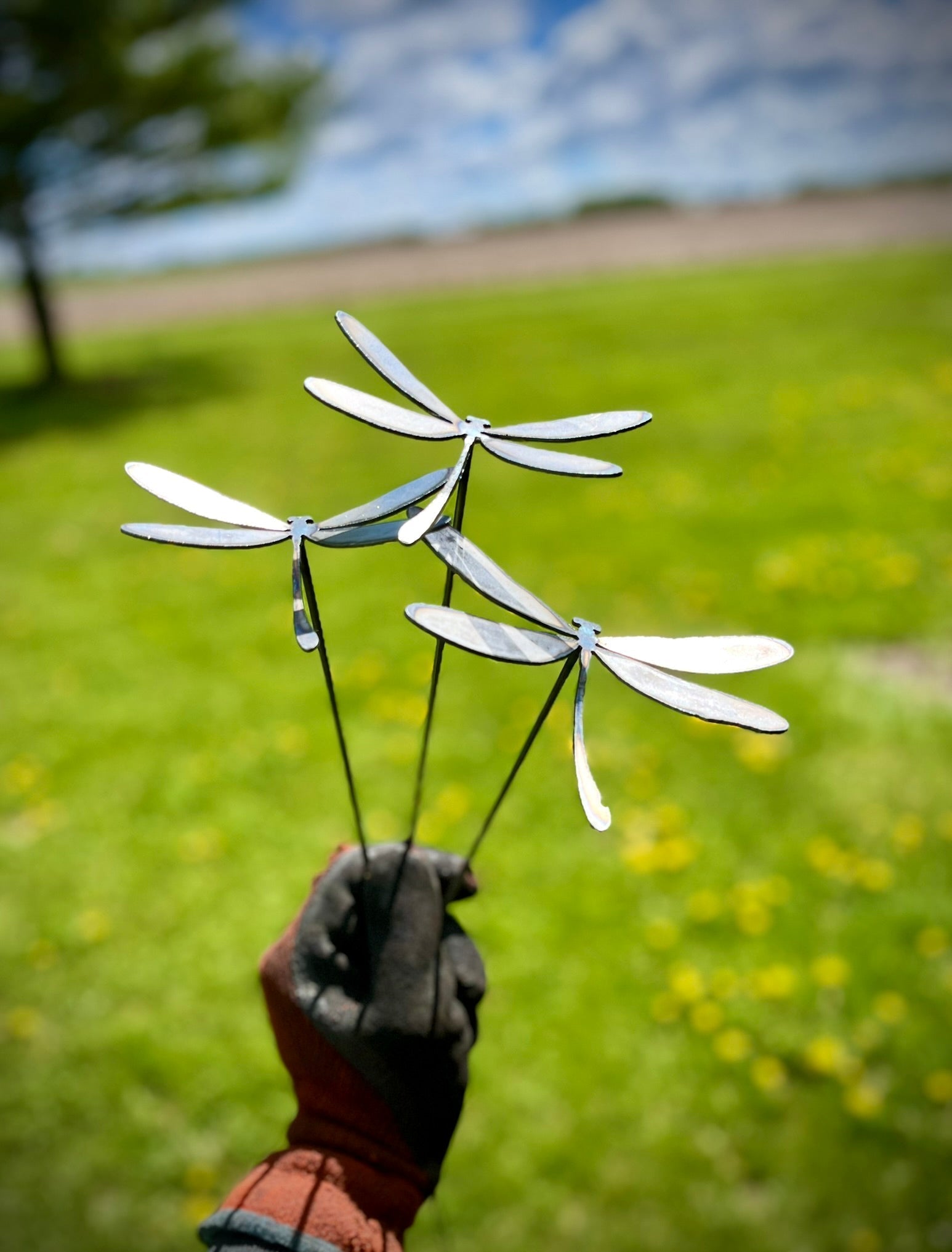 3-Pack Metal Dragonfly Garden Stakes Northern Forge, LLC