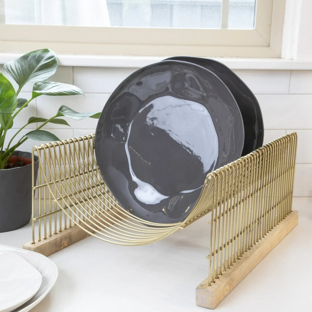 Leo Dish Drying Rack Tea + Linen