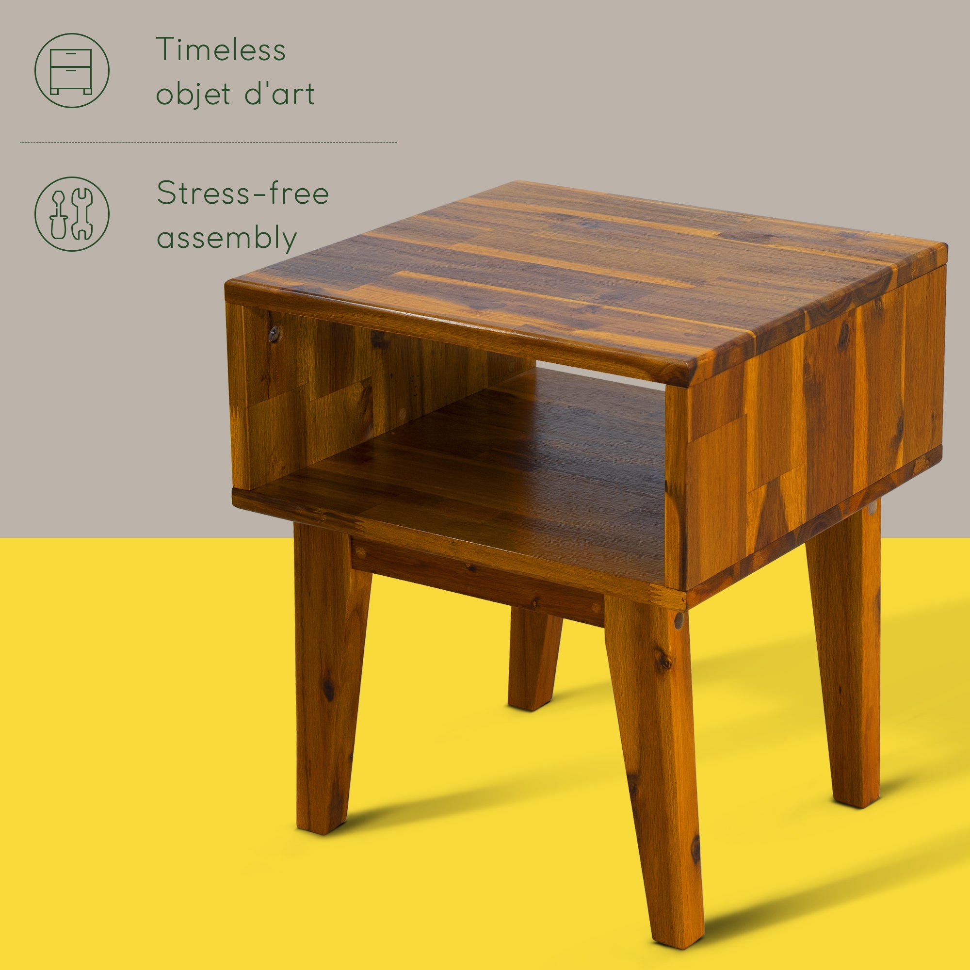 Serena Solid Wood Nightstand Megsu