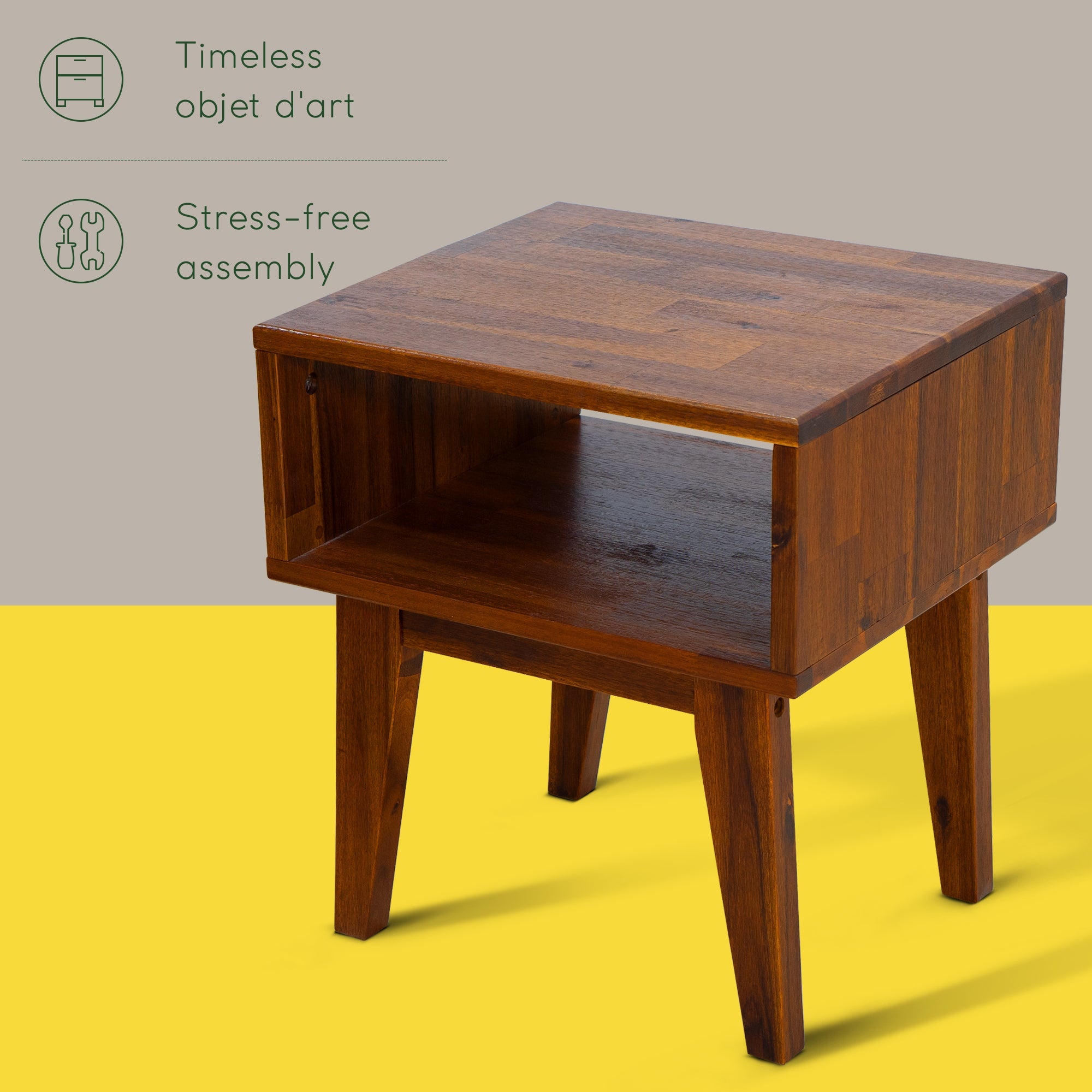 Serena Solid Wood Nightstand Megsu