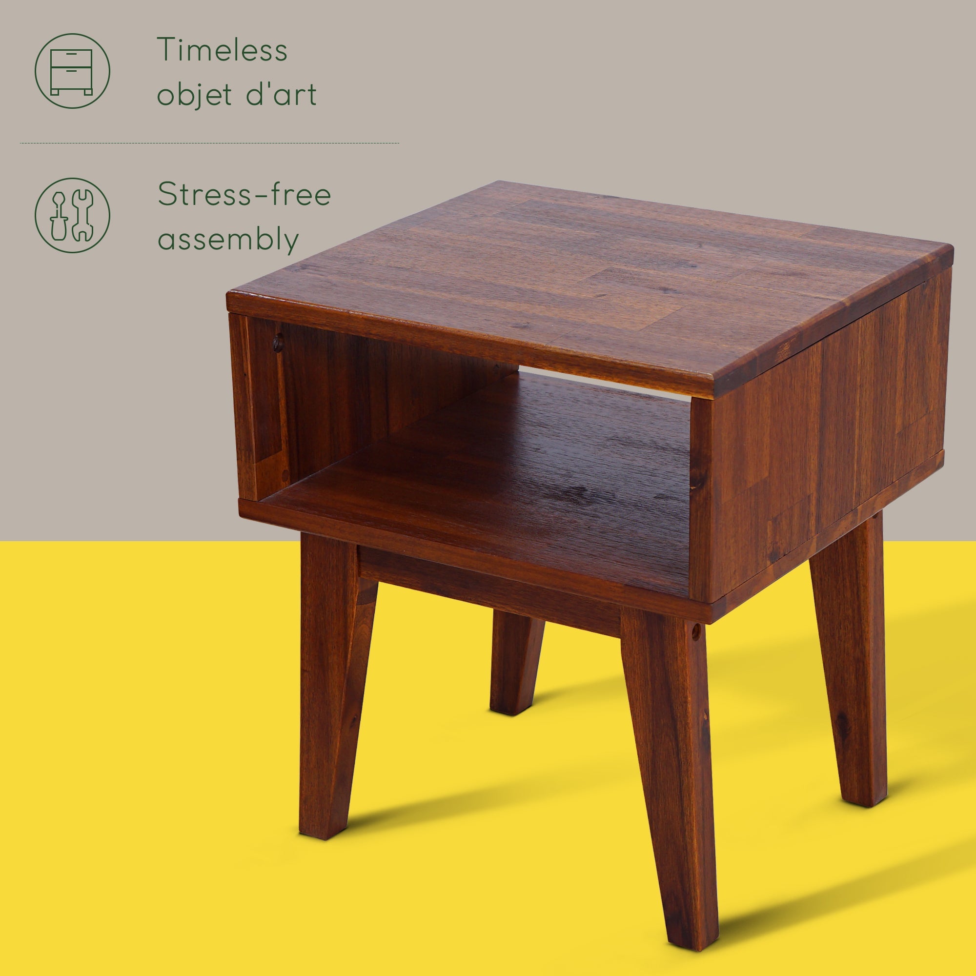 Serena Solid Wood Nightstand Megsu