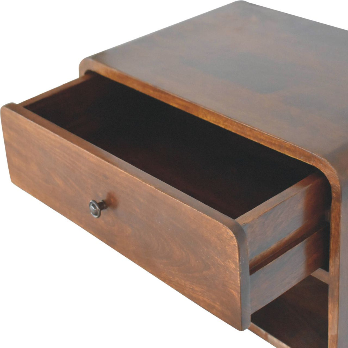 Curve Upper Slot Floating Nightstand Unique Piece Furniture