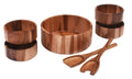 Large Salad Bowl with Servers and 4 Individuals - 327B7