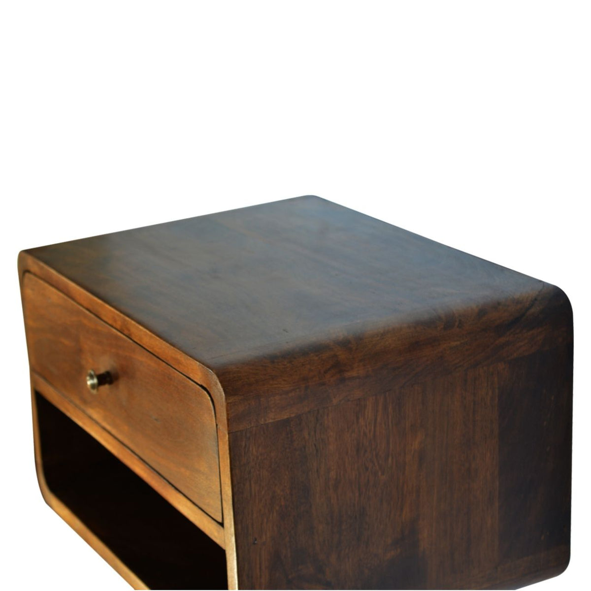 Curve Upper Slot Floating Nightstand Unique Piece Furniture