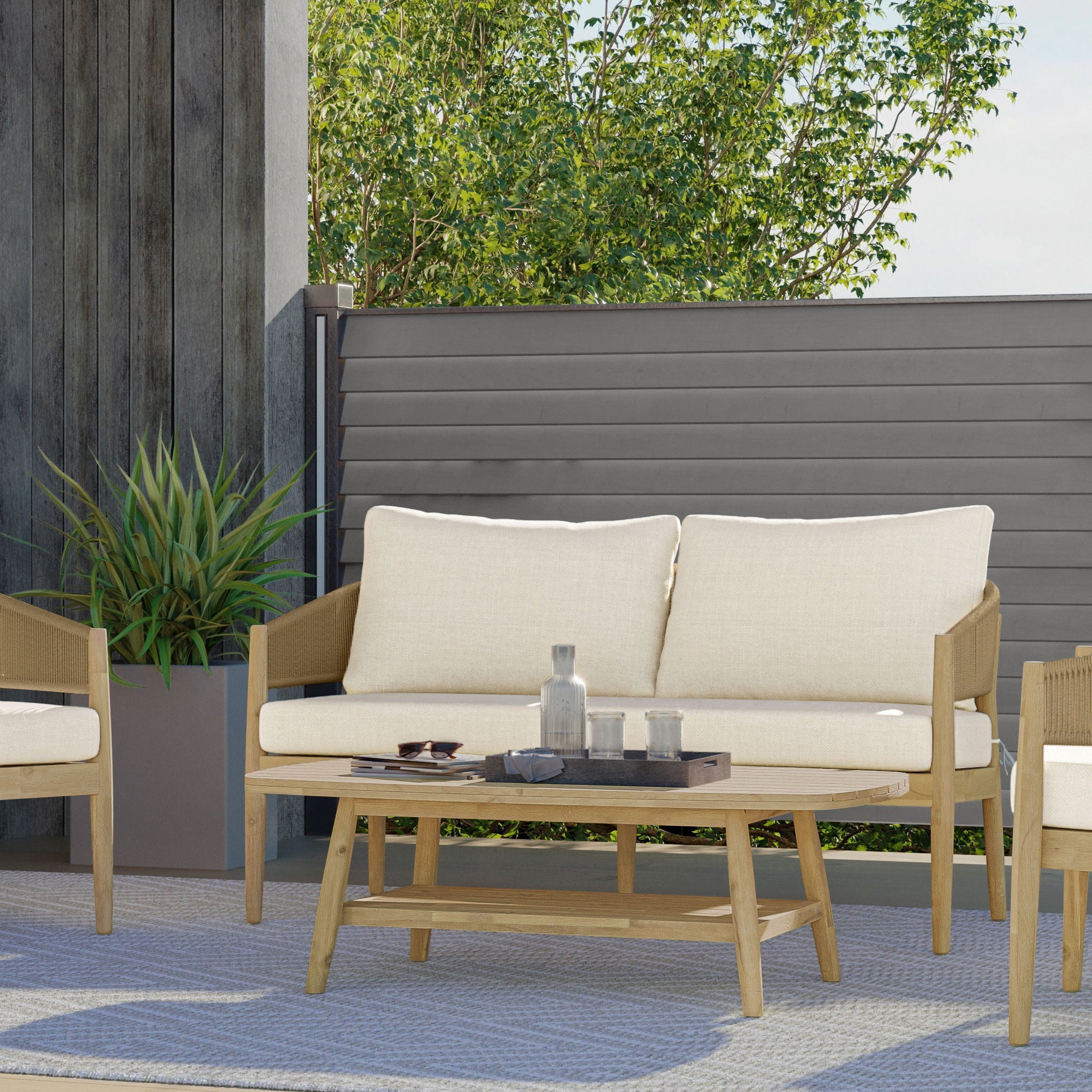 Bayshore - Outdoor Coffee Table - Light Teak Unique Piece Furniture