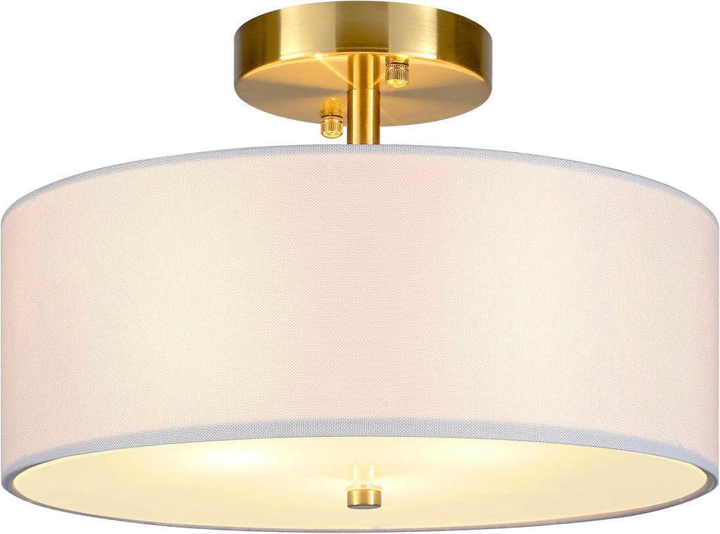 Semi Flush Mount Drum Ceiling Light Farmhouse Decor