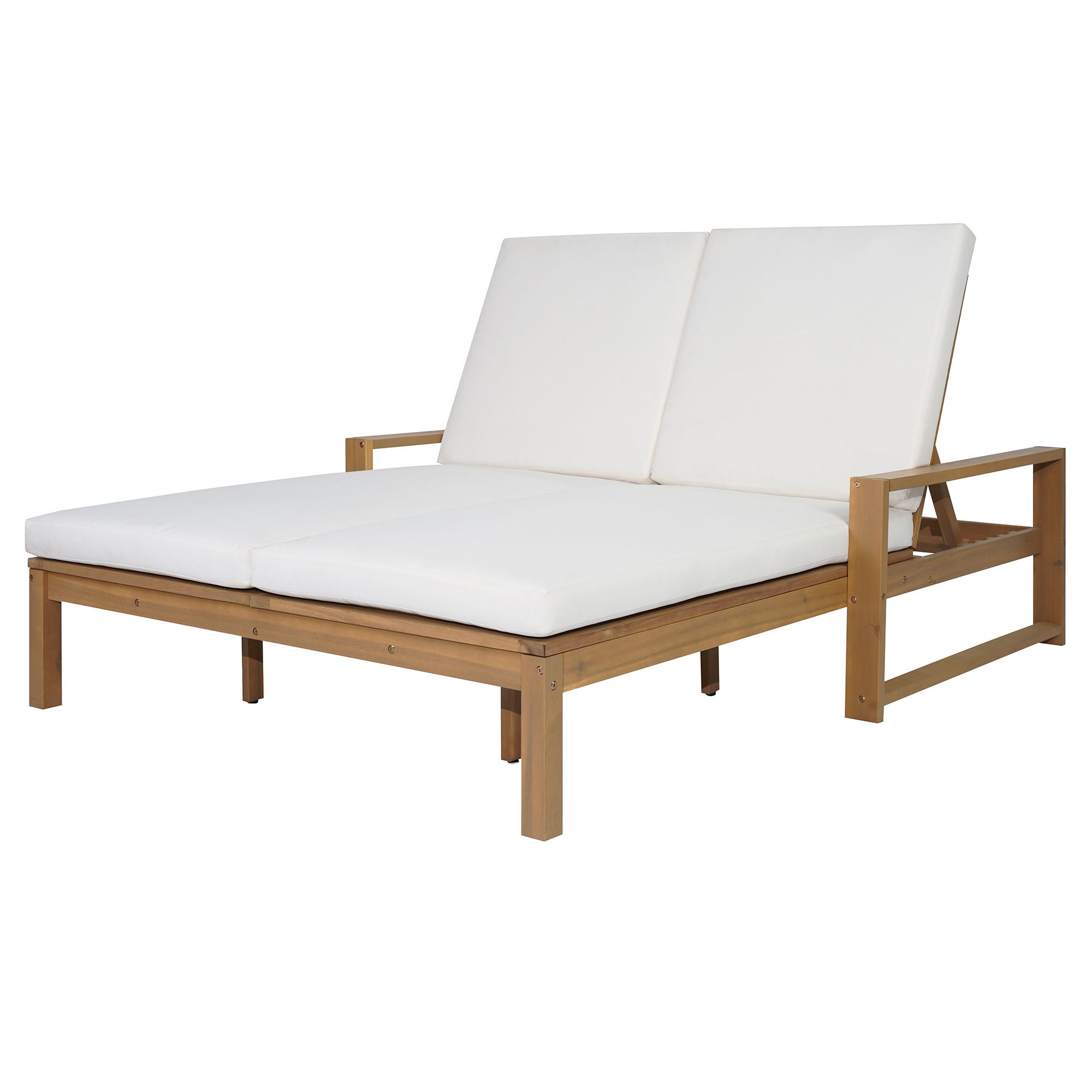 Outdoor Double Lounge Chair With 5 Position Adjustable Backrest Unique Piece Furniture