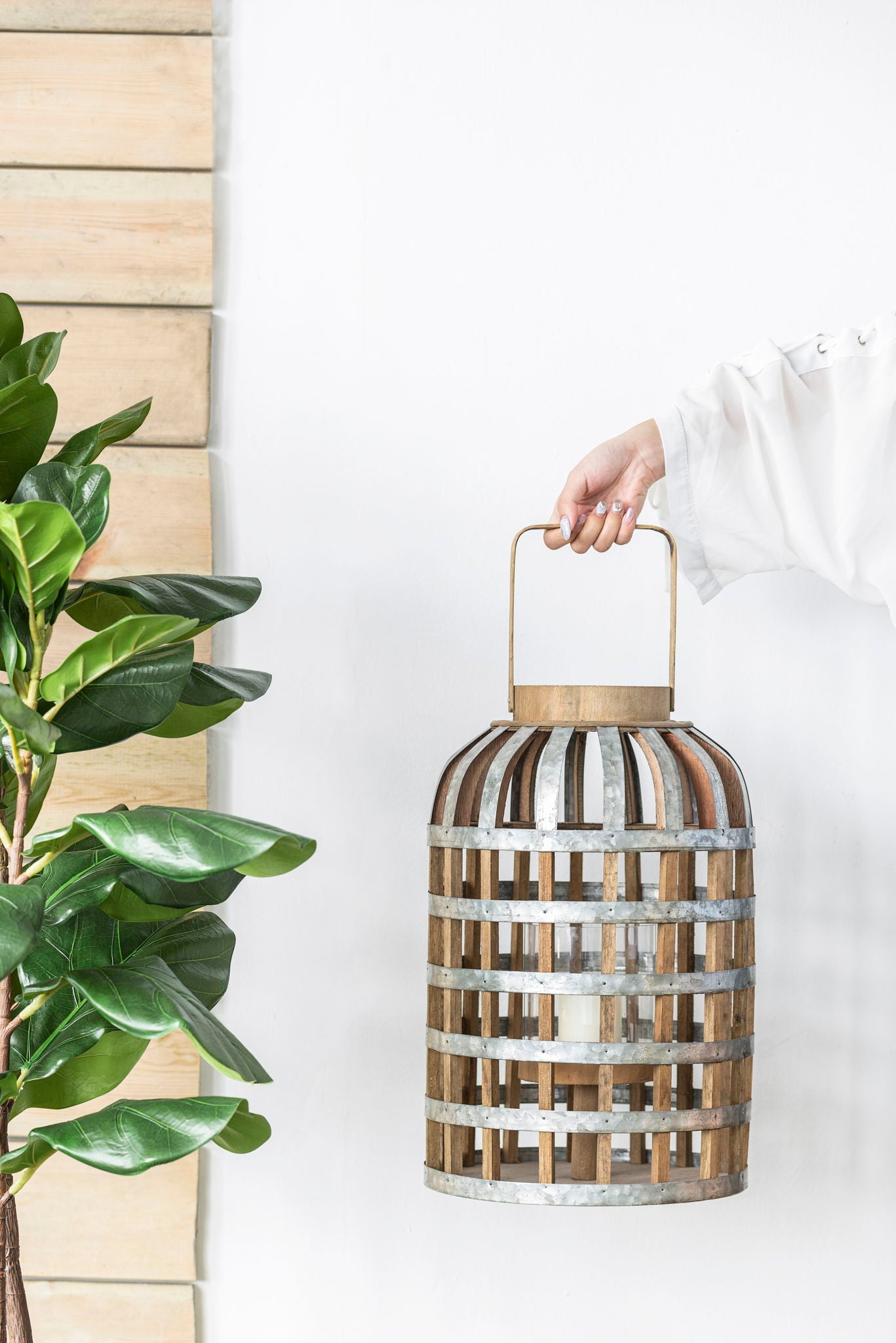 Decorative Lantern With Handle, Wooden Lantern For Indoor Outdoor, Home Garden Wedding Unique Piece Furniture
