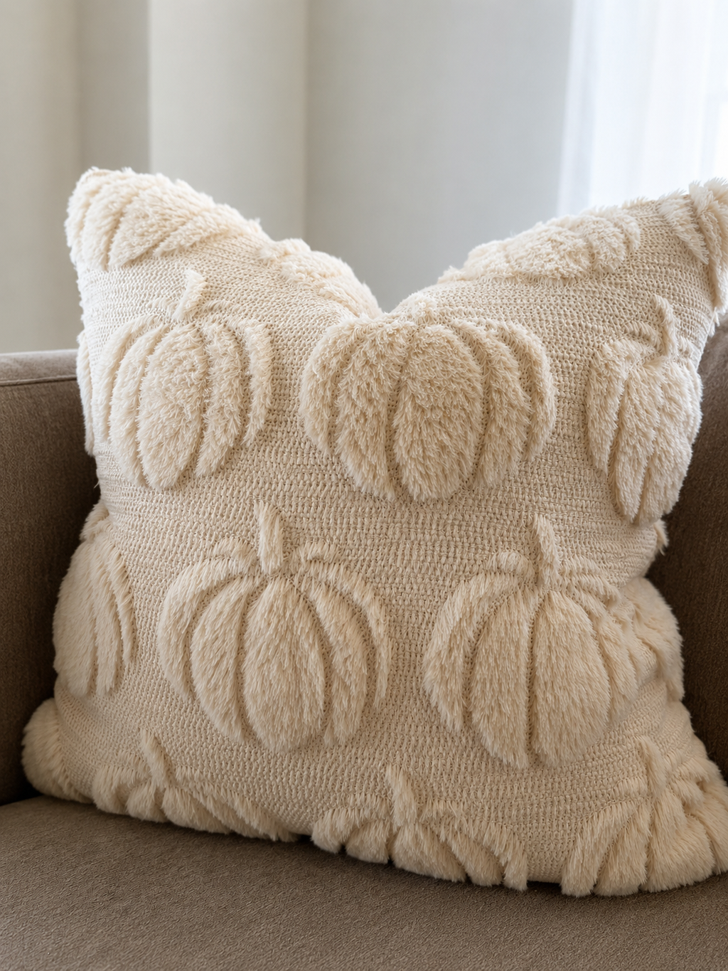 Beige Pumpkin Pillow Cover Busa Designs