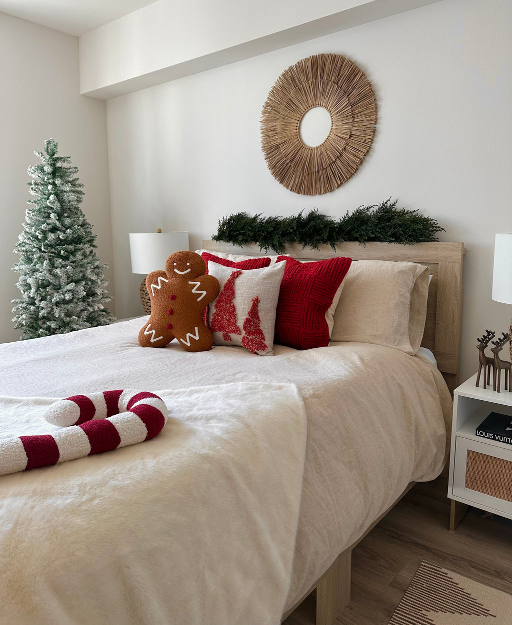 Candy Cane Shaped Pillow PREORDER Busa Designs