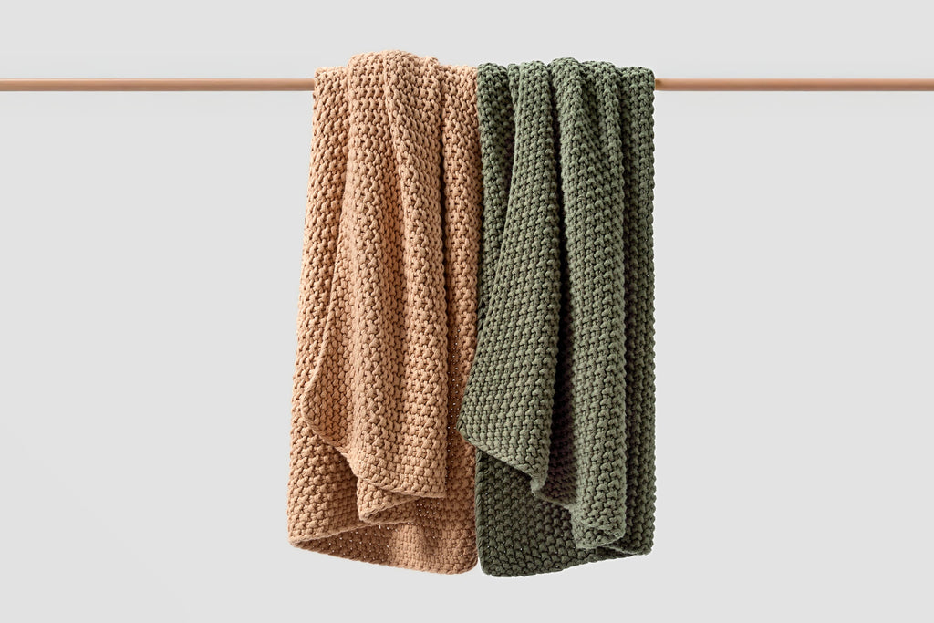 Cozy Knit Cotton Throw Blanket Moon Pod