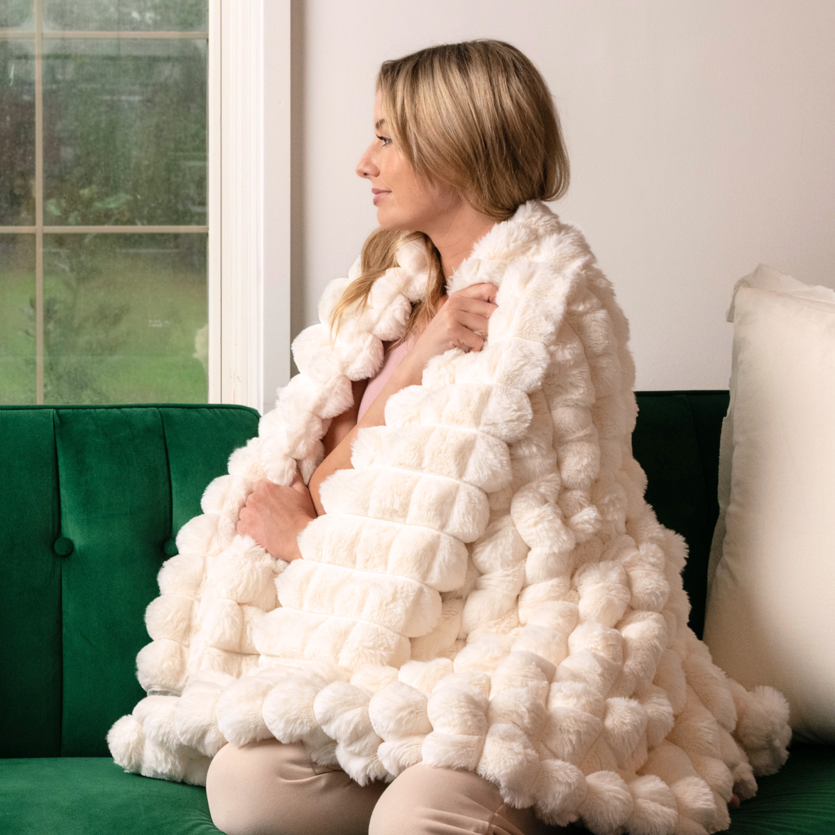 Pyramid Grid Throw Blanket Moon Pod