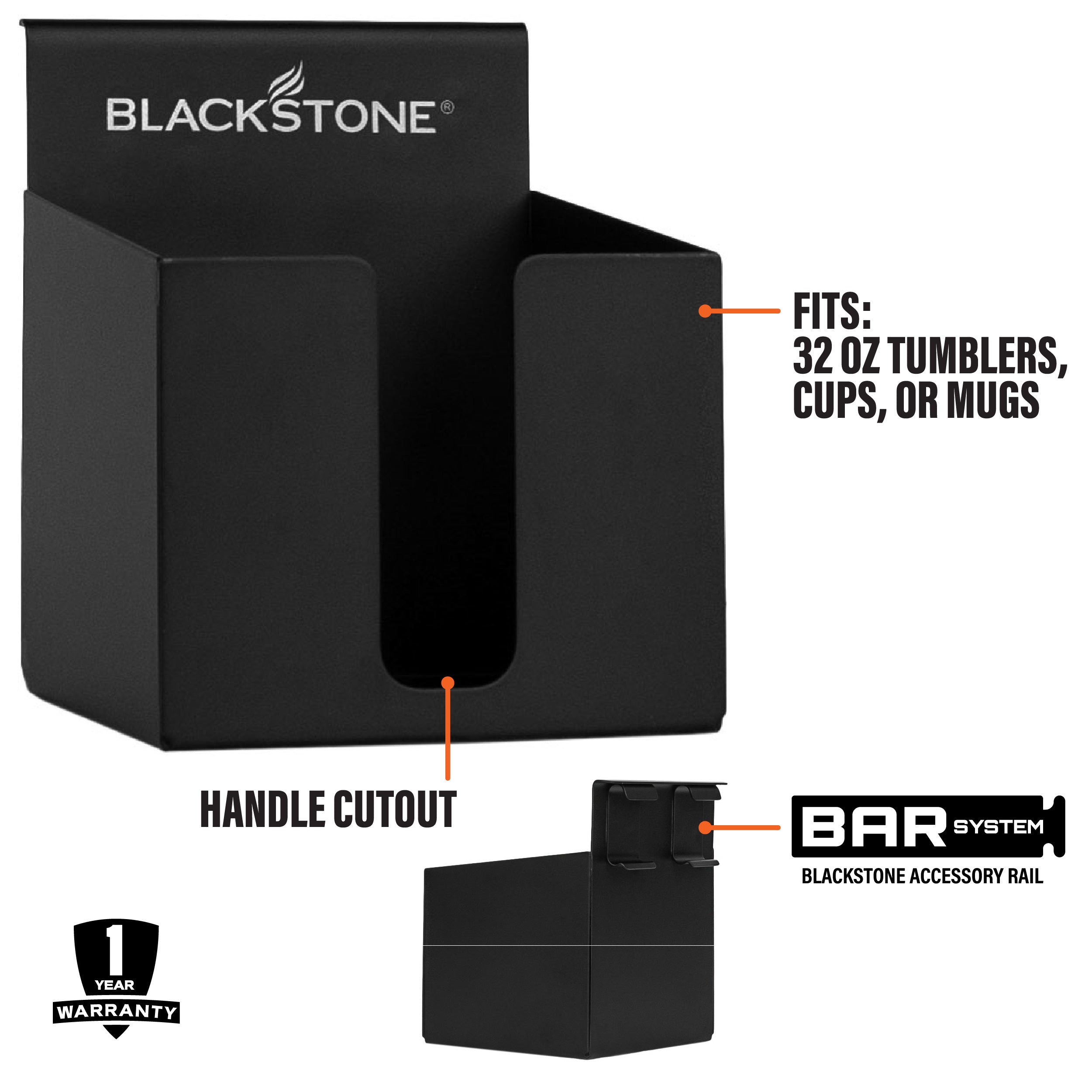 Blackstone BAR System Side Shelf Rail Accessory Cup Holder Blackstone Products (B2B)