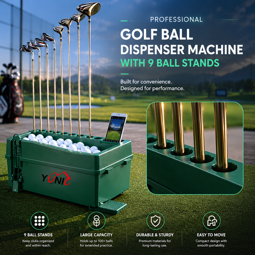 Golf Ball Dispenser Machine Powerless Automatic Tee Up Yunic Golf
