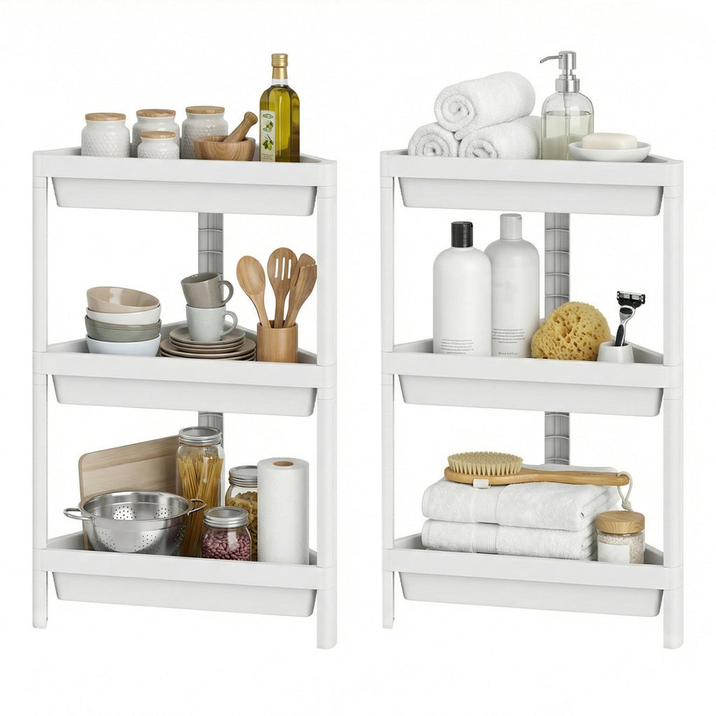 3-Tier Corner Shower Caddy 2-Pack with Detachable Design DirectDeals