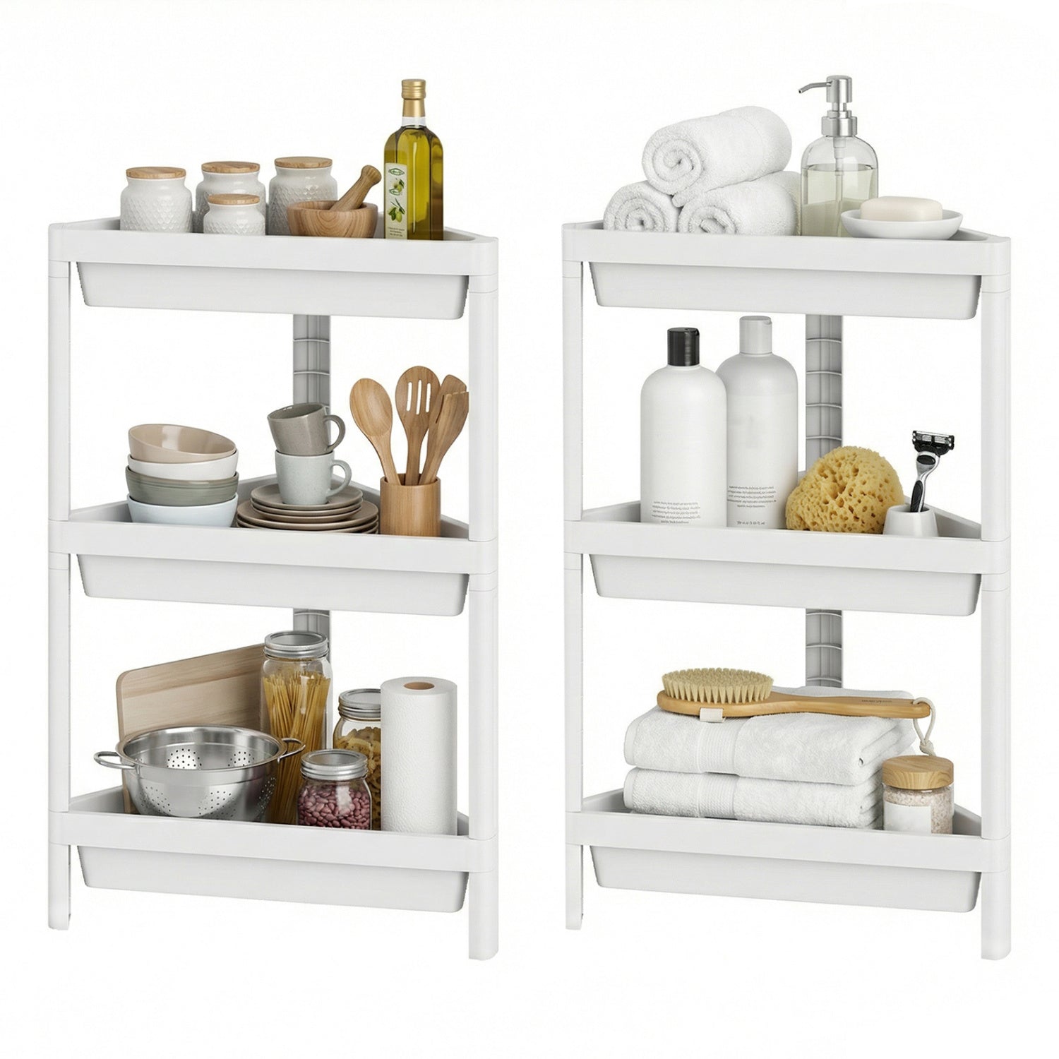 3-Tier Corner Shower Caddy 2-Pack with Detachable Design DirectDeals