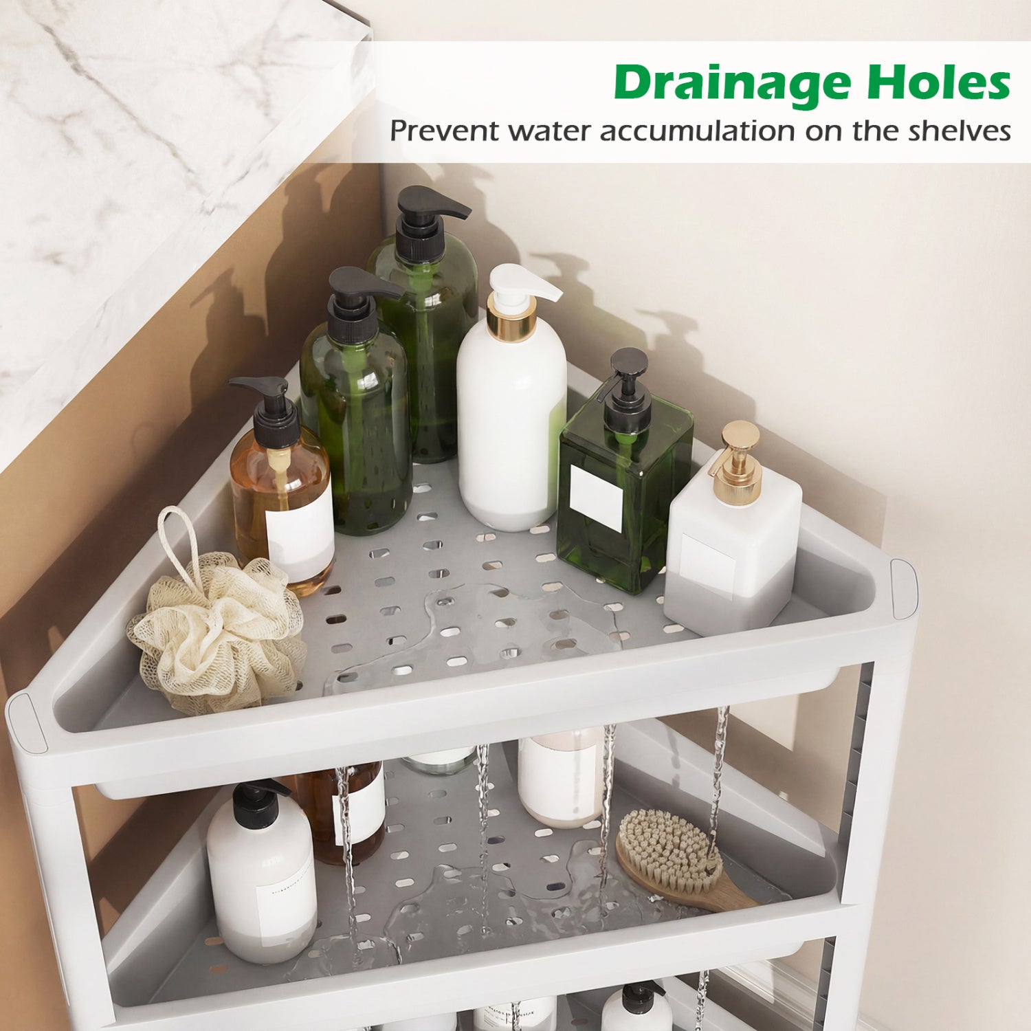 3-Tier Corner Shower Caddy 2-Pack with Detachable Design DirectDeals