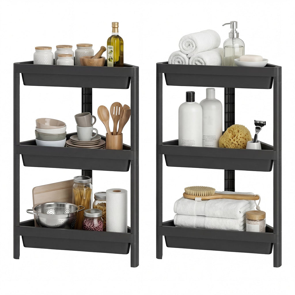 3-Tier Corner Shower Caddy 2-Pack with Detachable Design DirectDeals