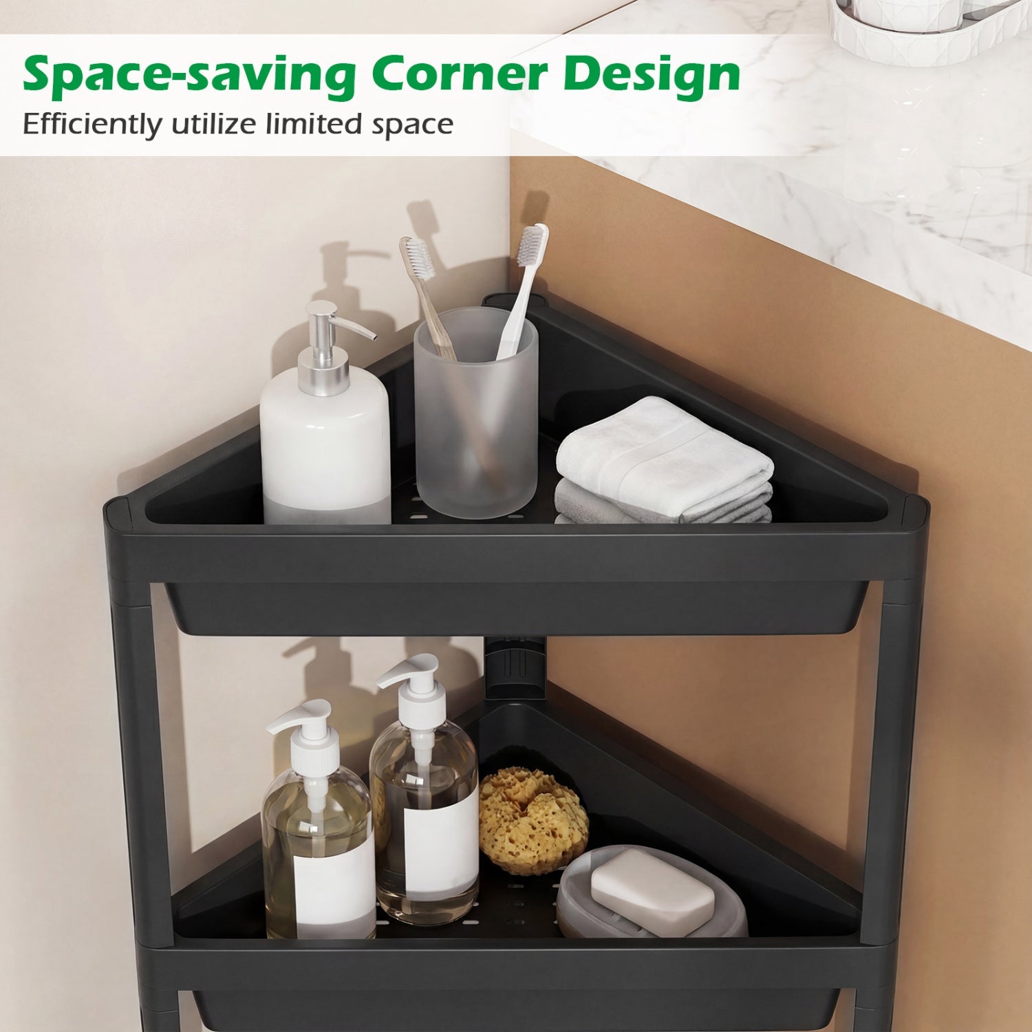 3-Tier Corner Shower Caddy 2-Pack with Detachable Design DirectDeals