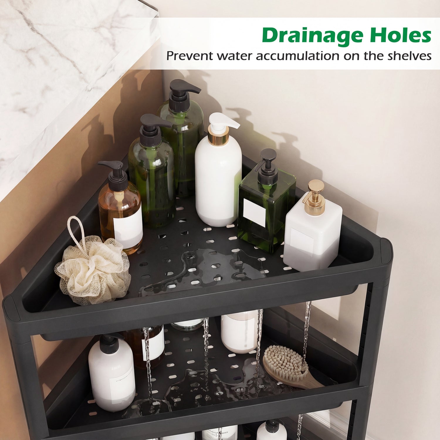 3-Tier Corner Shower Caddy 2-Pack with Detachable Design DirectDeals