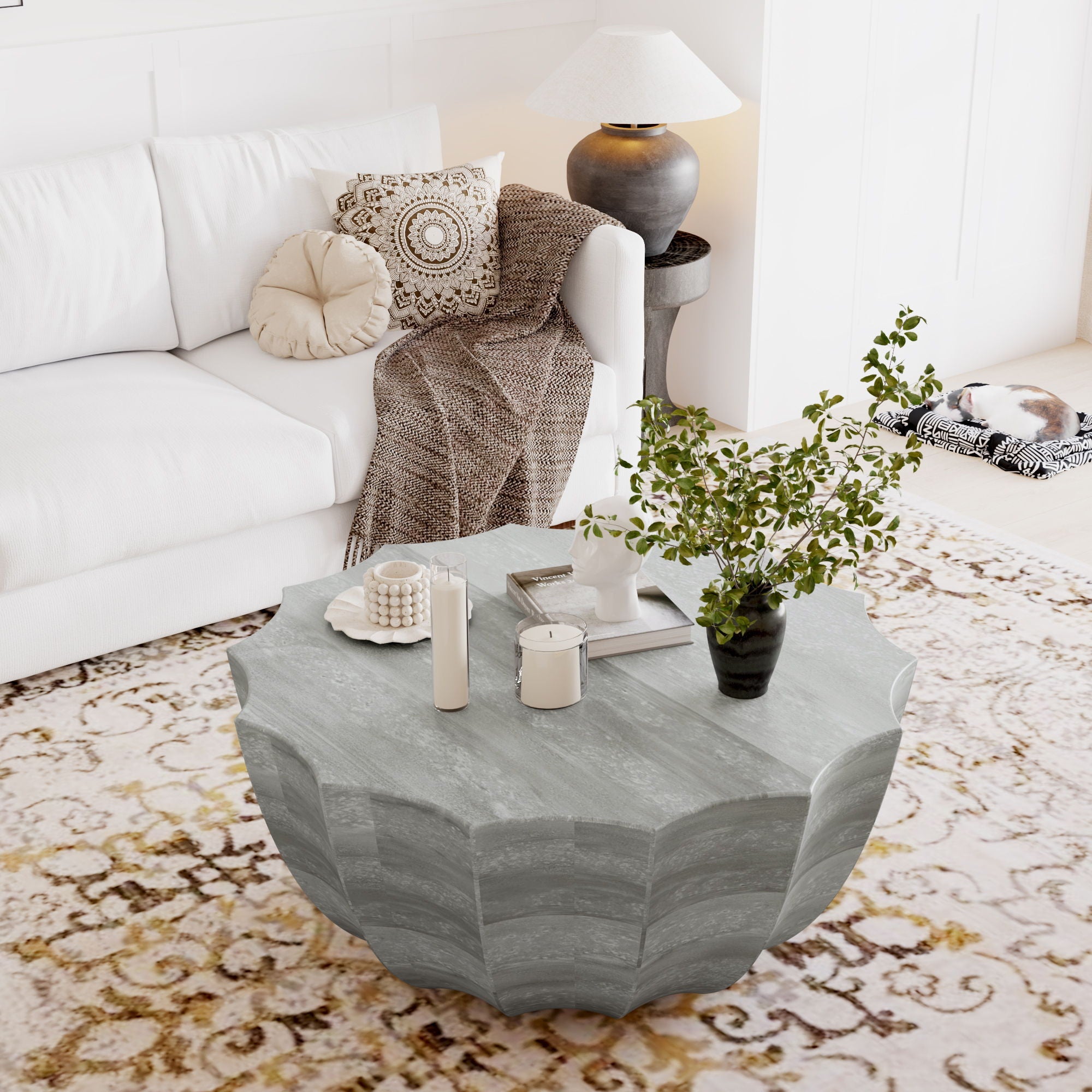 Modern Round Coffee Table For Indoor / Outdoor Unique Piece Furniture
