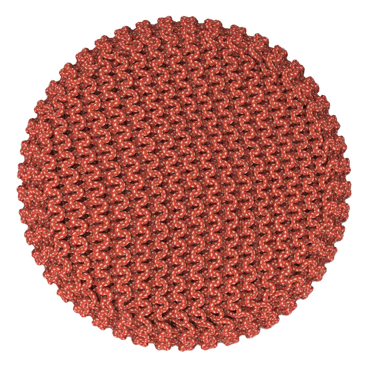 Wynne - Round Knitted Outdoor / Indoor Pouf - Orange Unique Piece Furniture